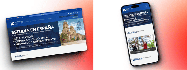 Página web del Instituto Irapuato en desktop y móvil