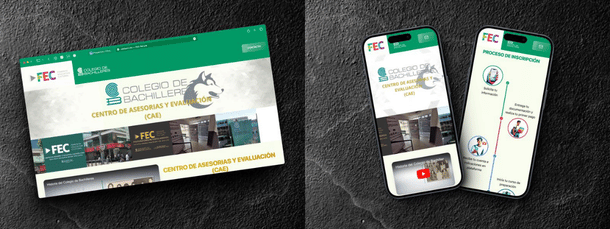 Página web de CAE León en desktop y móvil