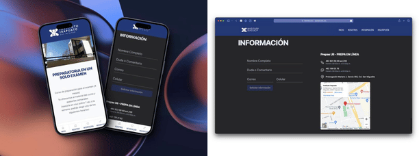 Página web de Prepa en Línea con interfaz interactiva